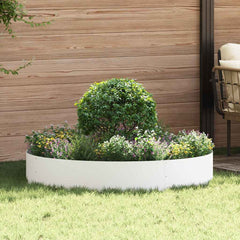 vidaXL Planter Ring White 120 x 120 x 20 cm Cold-rolled Steel 1