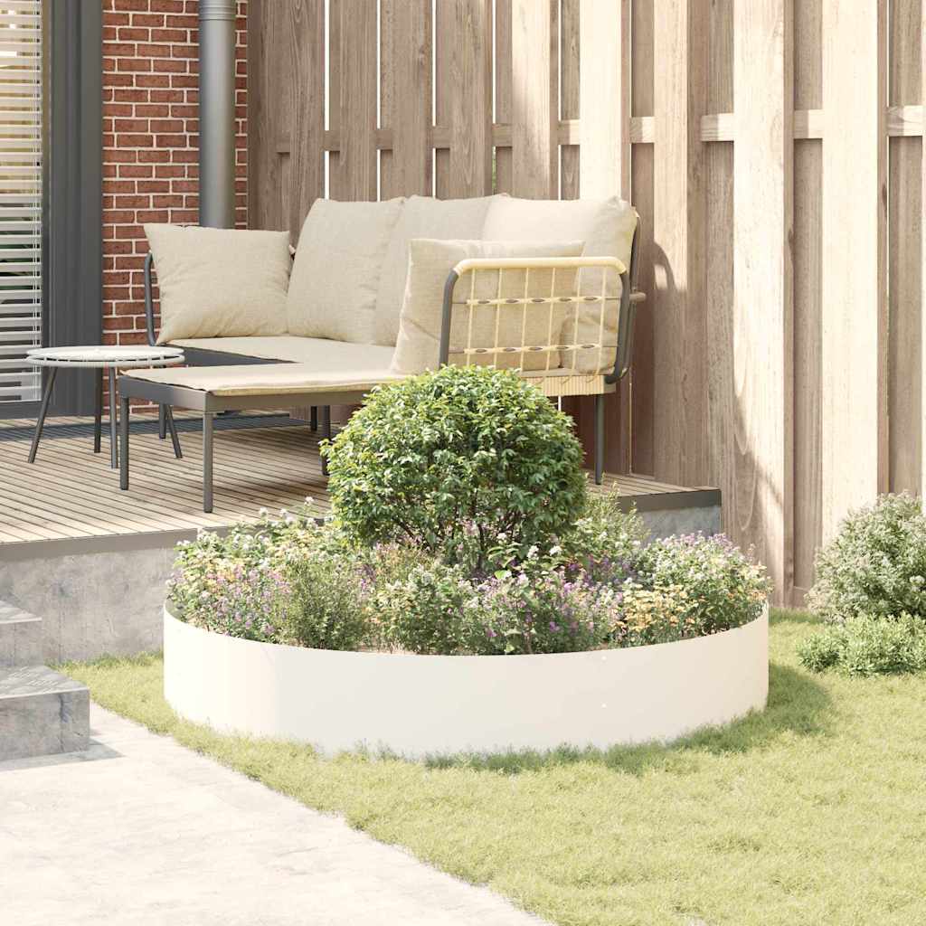 vidaXL Planter Ring White 120 x 120 x 20 cm Cold-rolled Steel 4