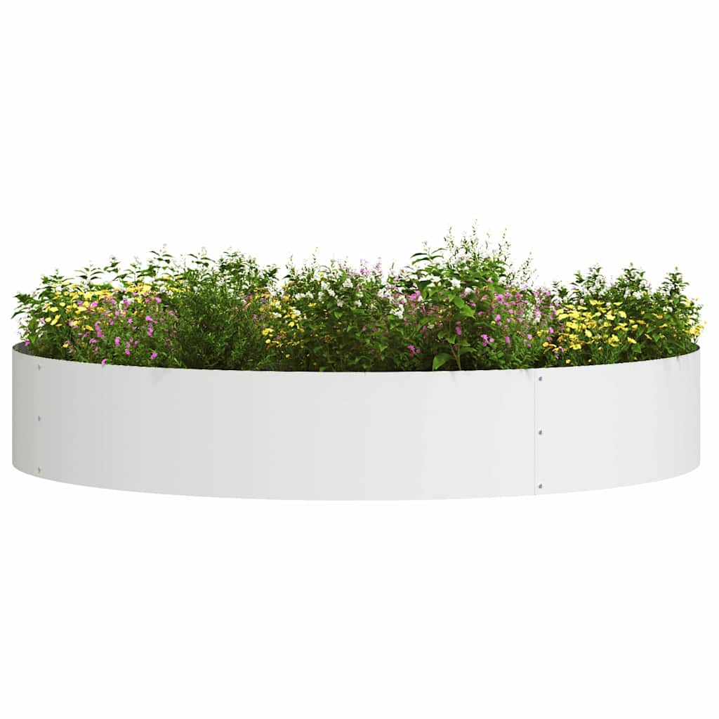 vidaXL Planter Ring White 120 x 120 x 20 cm Cold-rolled Steel 3
