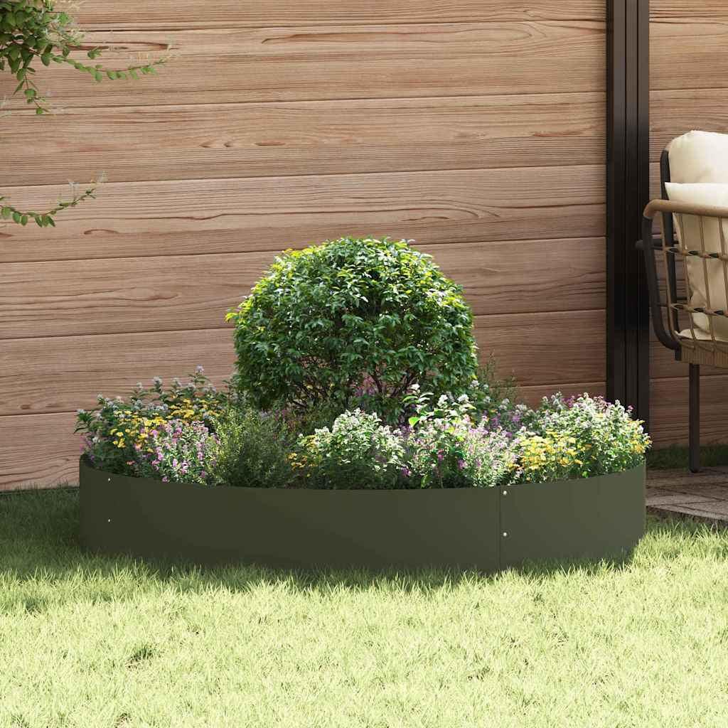 vidaXL Planter Ring Olive Green 120 x 120 x 20 cm Cold-rolled Steel 1
