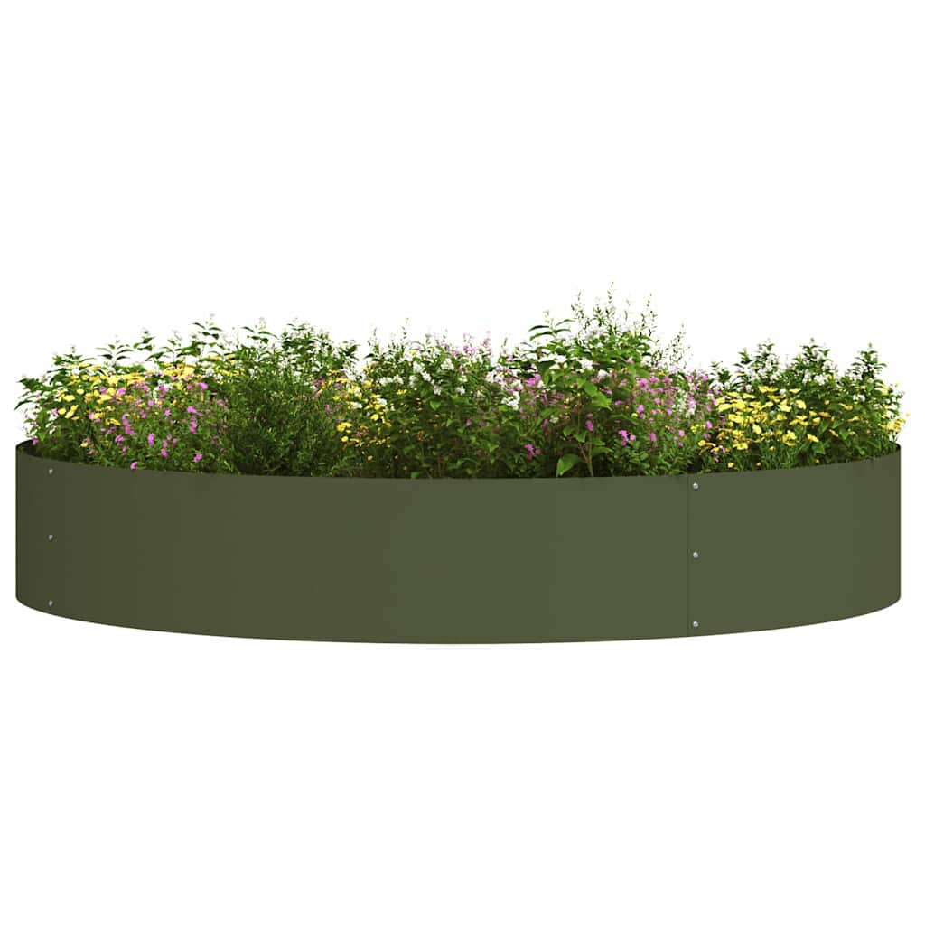 vidaXL Planter Ring Olive Green 120 x 120 x 20 cm Cold-rolled Steel 3