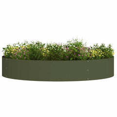 vidaXL Planter Ring Olive Green 120 x 120 x 20 cm Cold-rolled Steel 3