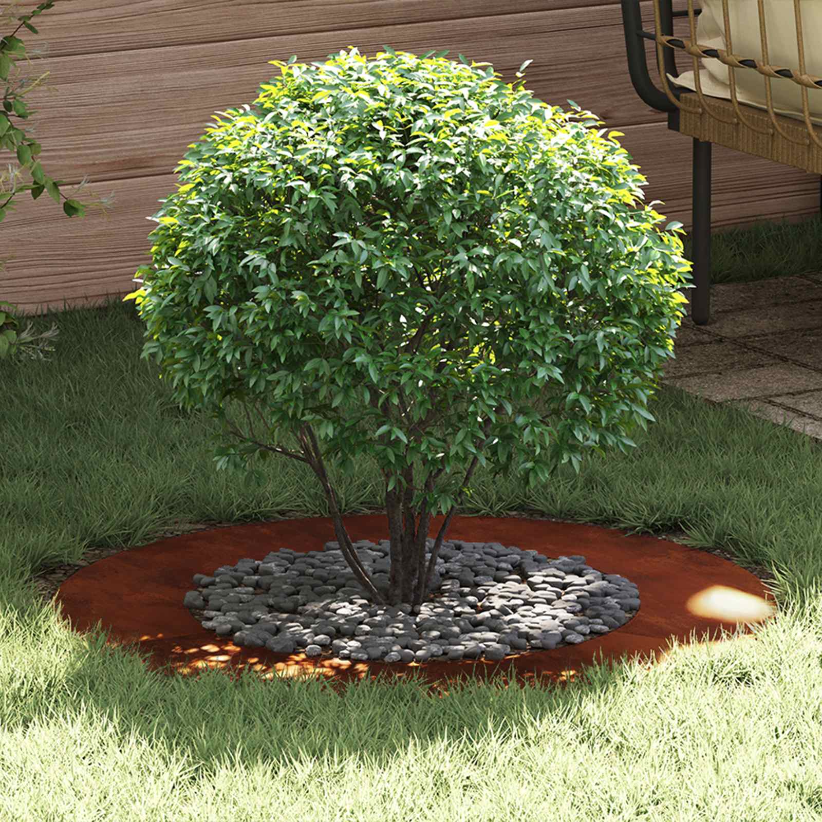 vidaXL suitable for Flat Tree Ring Rusty Ø50/80 cm 1