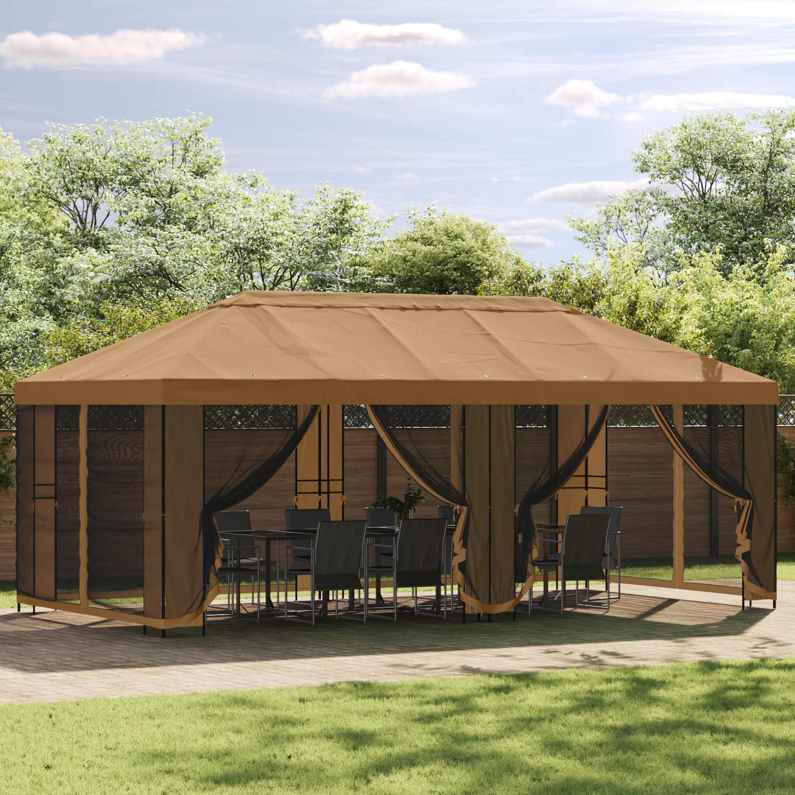 vidaXL Gazebo Frame Without Gazebo Fabric 6 x 3 m Black Steel 1
