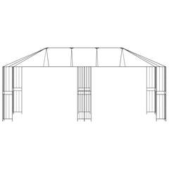 vidaXL Gazebo Frame Without Gazebo Fabric 6 x 3 m Black Steel 4