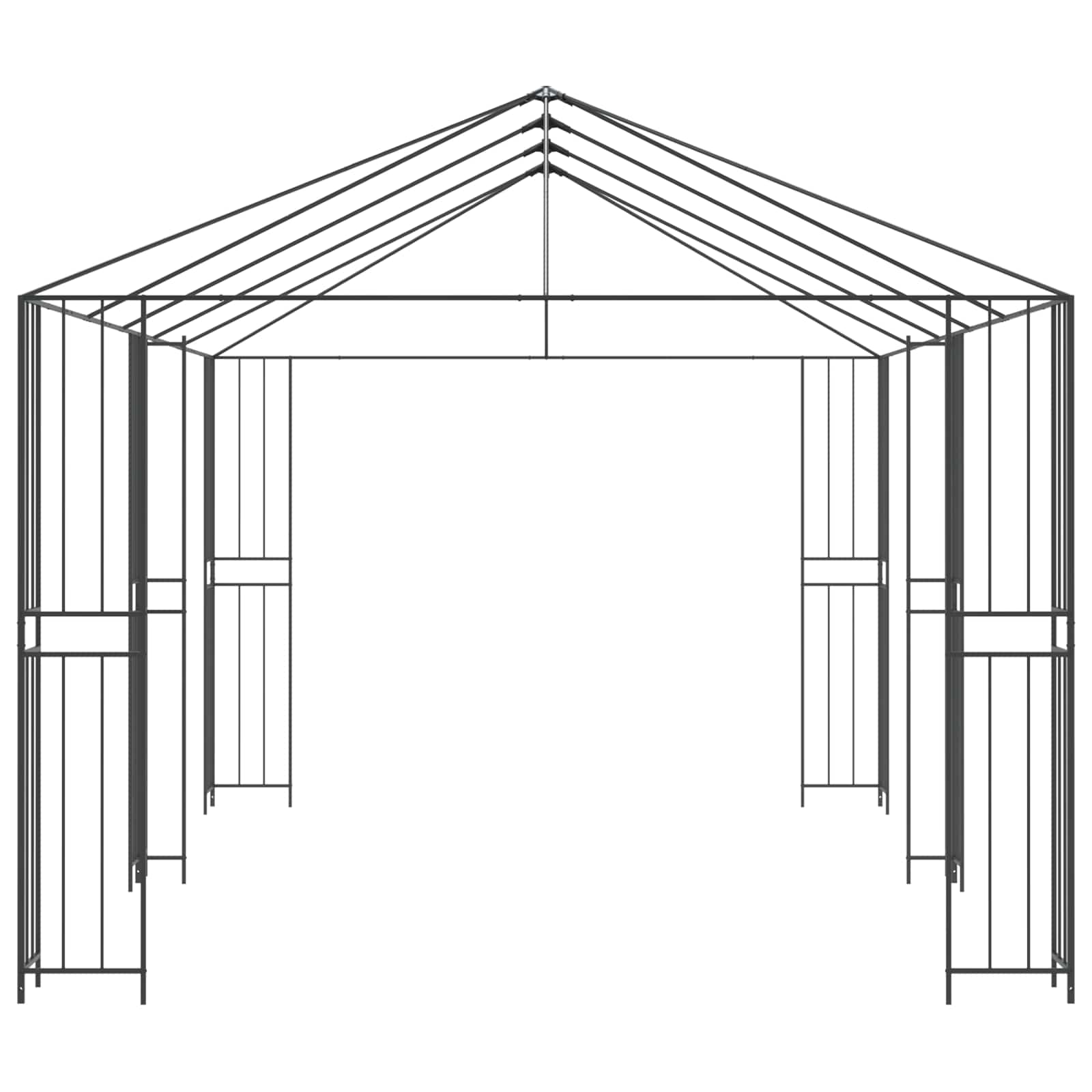 vidaXL Gazebo Frame Without Gazebo Fabric 6 x 3 m Black Steel 5