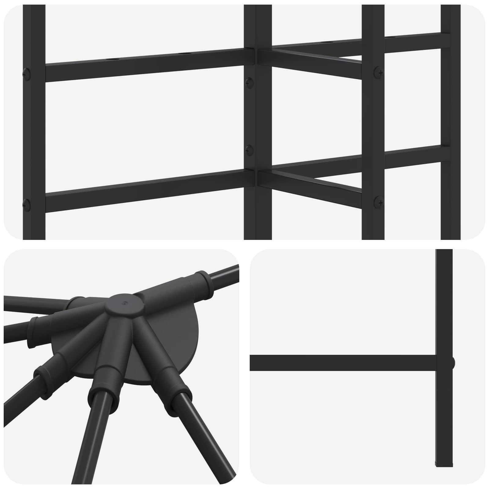 vidaXL Gazebo Frame Without Gazebo Fabric 6 x 3 m Black Steel 6