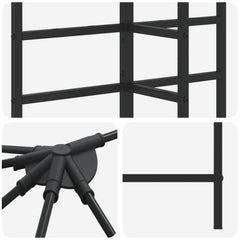 vidaXL Gazebo Frame Without Gazebo Fabric 6 x 3 m Black Steel 6
