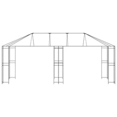 vidaXL Gazebo Frame Without Gazebo Fabric 6 x 3 m Black Steel 4