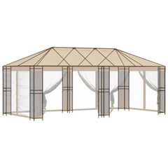 vidaXL Gazebo Frame Without Gazebo Fabric 6 x 3 m Black Steel 3
