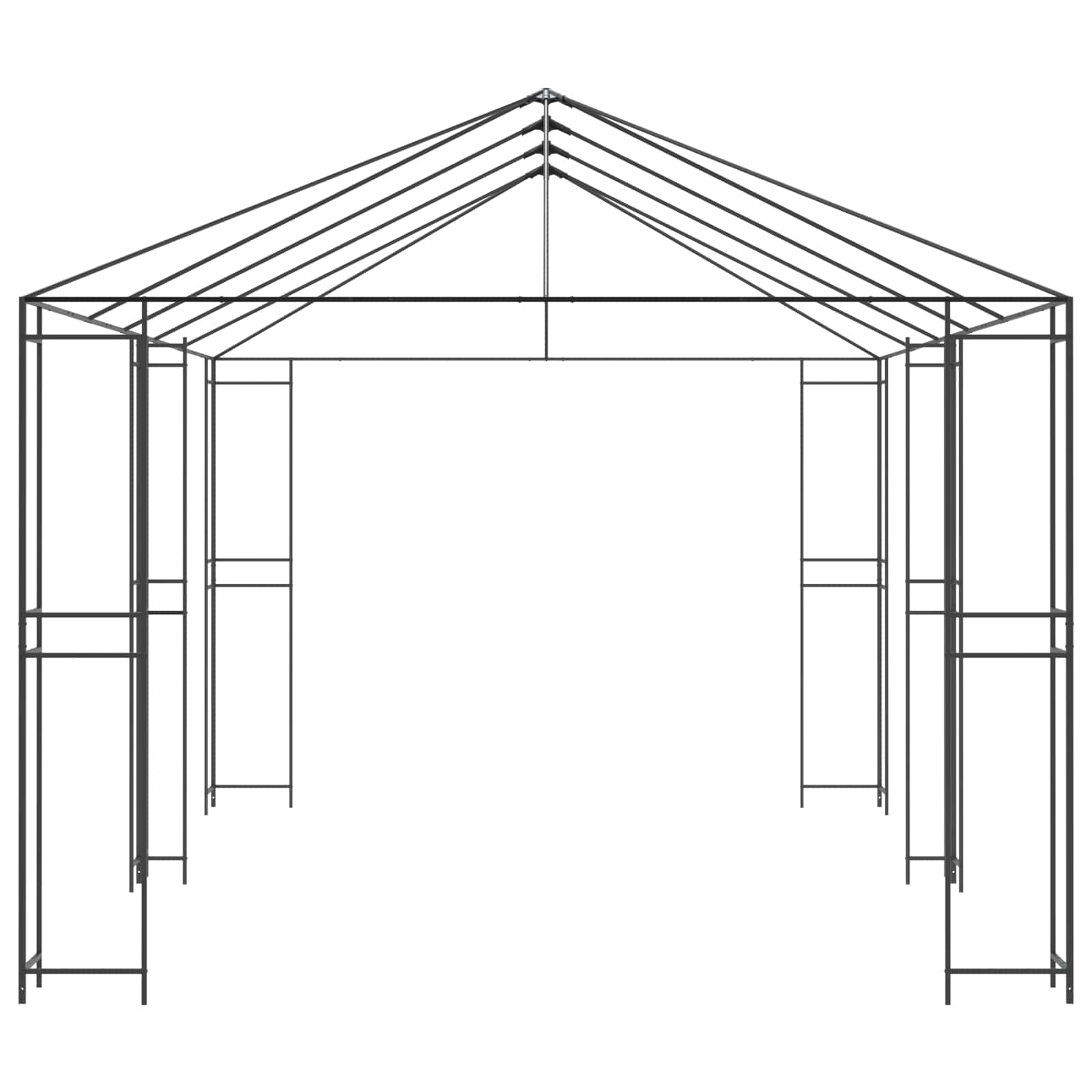 vidaXL Gazebo Frame Without Gazebo Fabric 6 x 3 m Black Steel 5