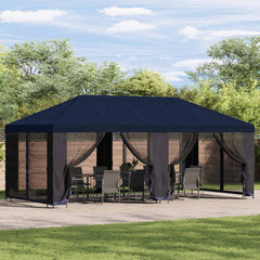 Garden Gazebo with Sidewalls 6 x 3 m Polyester and Steel Blue