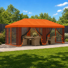 Garden Gazebo with Sidewalls 6 x 3 m Polyester and Steel Orange