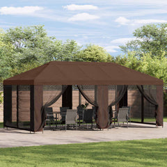 Garden Gazebo with Sidewalls 6 x 3 m Polyester and Steel Brown