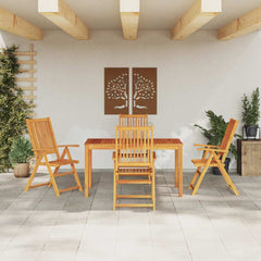 vidaXL Garden Dining Set 5 pcs Brown Solid Acacia Wood 4