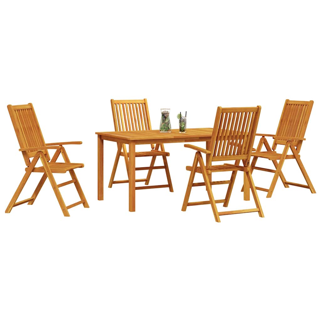 vidaXL Garden Dining Set 5 pcs Brown Solid Acacia Wood 3