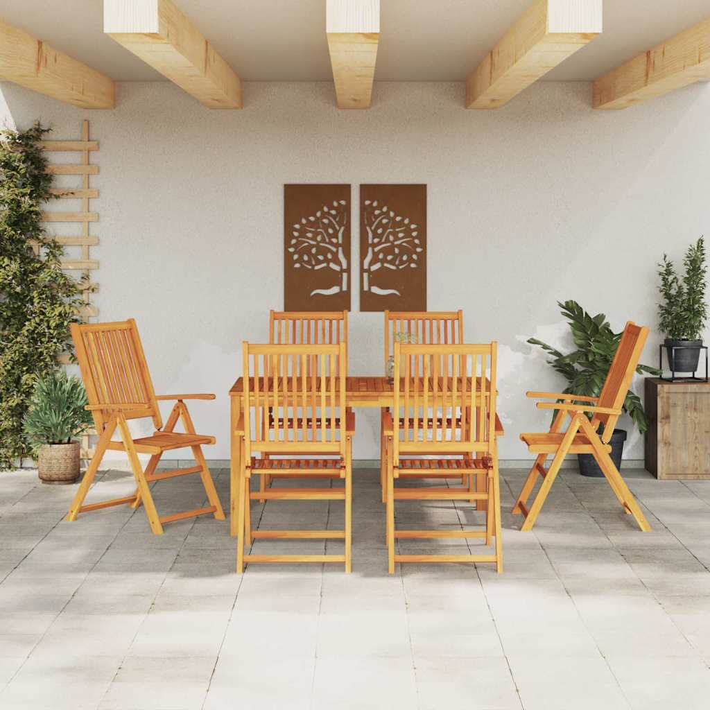 vidaXL Garden Dining Set 7 pcs Brown Solid Acacia Wood 4