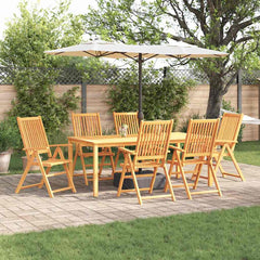 vidaXL Garden Dining Set 7 pcs Brown Solid Acacia Wood 1