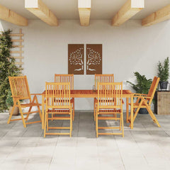 vidaXL Garden Dining Set 7 pcs Brown Solid Acacia Wood 4