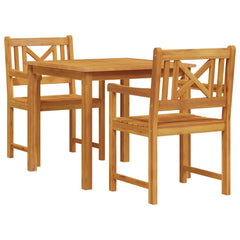Garden Dining Set 3 pcs Brown Solid Acacia wood 85 cm table length 2-seater