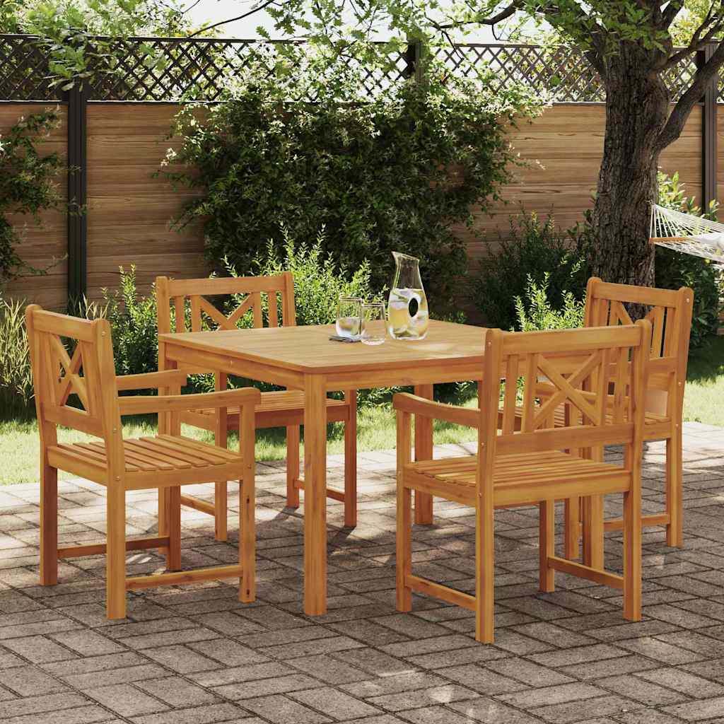 Garden Dining Set 3 pcs Brown Solid Acacia wood 110 cm table length 4-seater