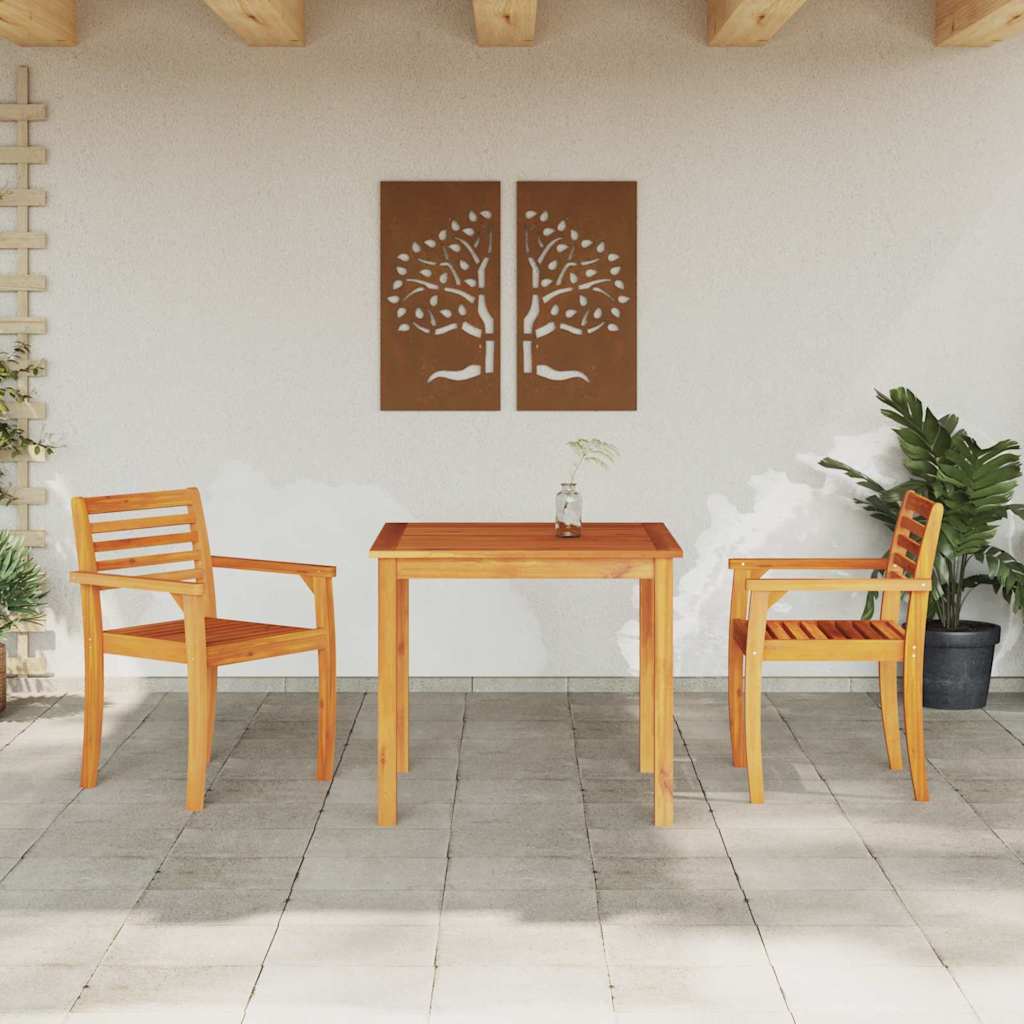 vidaXL Garden Dining Set 3 pcs Brown Solid Acacia Wood 4