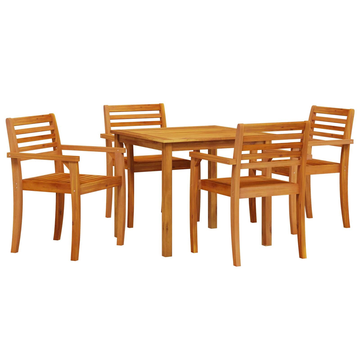 Garden Dining Set 3 pcs Brown Solid Acacia Wood 85 cm table length 4-seater