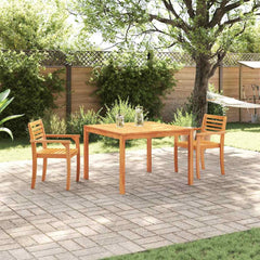 Garden Dining Set 3 pcs Brown Solid Acacia Wood 110 cm table length 2-seater