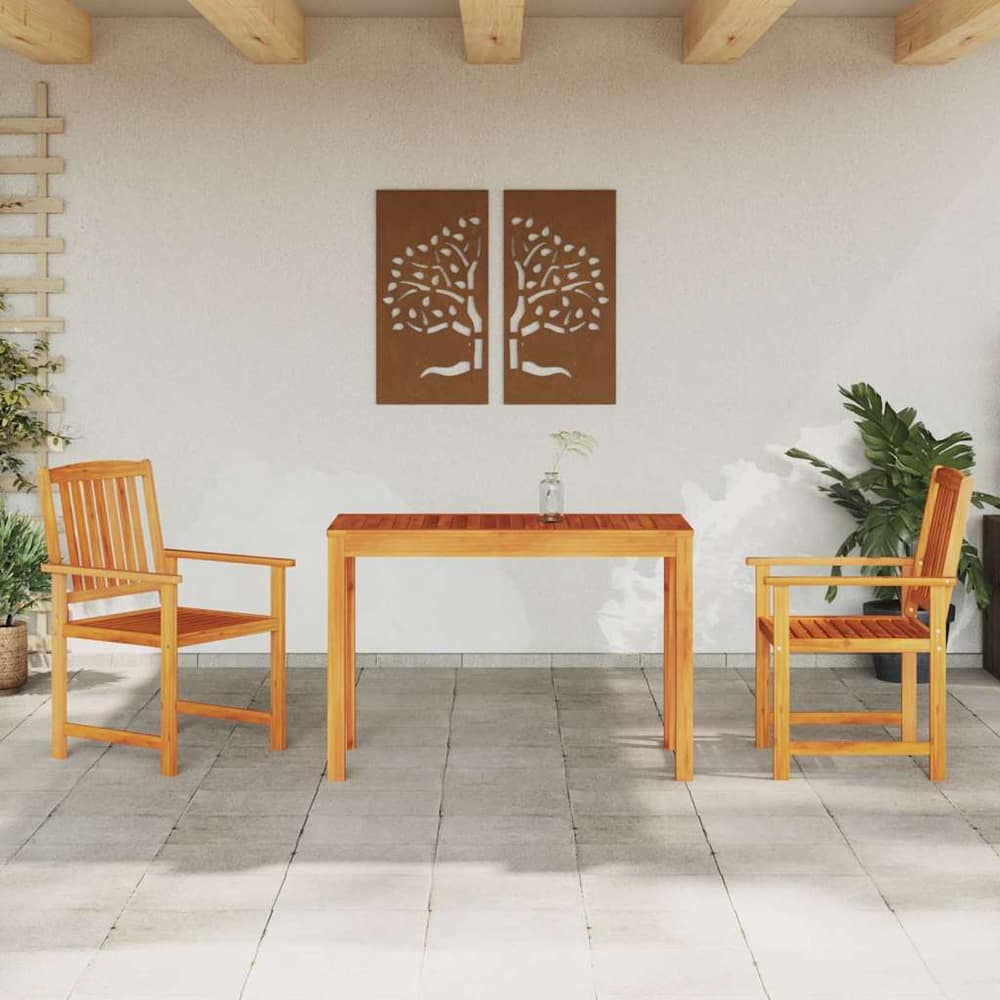 vidaXL Garden Dining Set 3 pcs Brown Solid Acacia Wood 4