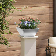 vidaXL Garden Planter 5 pcs Silver 35 x 35 x 15 cm Galvanised Steel 4