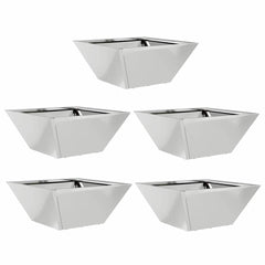 vidaXL Garden Planter 5 pcs Silver 35 x 35 x 15 cm Galvanised Steel 2