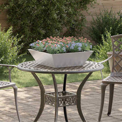 vidaXL Garden Planter Silver 50 x 50 x 15 cm Stainless Steel 1