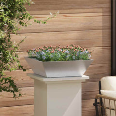 vidaXL Garden Planter Silver 50 x 50 x 15 cm Stainless Steel 4