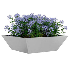 vidaXL Garden Planter Silver 50 x 50 x 15 cm Stainless Steel 3