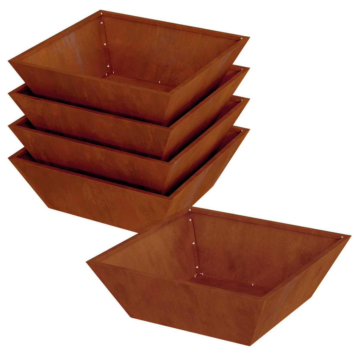 Garden Planter 50 x 50 x 15 cm 5 pcs Weathering steel