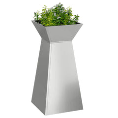 vidaXL Pillar Planter Silver 35 x 35 x 73 cm Galvanised Steel 3