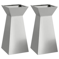 vidaXL Pillar Planter 2 pcs Silver 35 x 35 x 73 cm Galvanised Steel 2