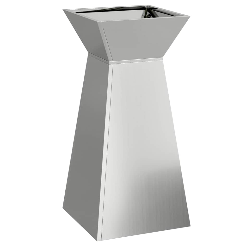 vidaXL Pillar Planter 2 pcs Silver 35 x 35 x 73 cm Galvanised Steel 5