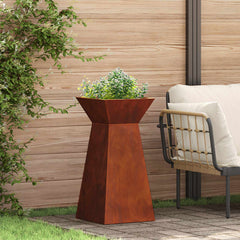vidaXL Pillar Planter 2 pcs Rusty 35 x 35 x 73 cm Weathering Steel 1