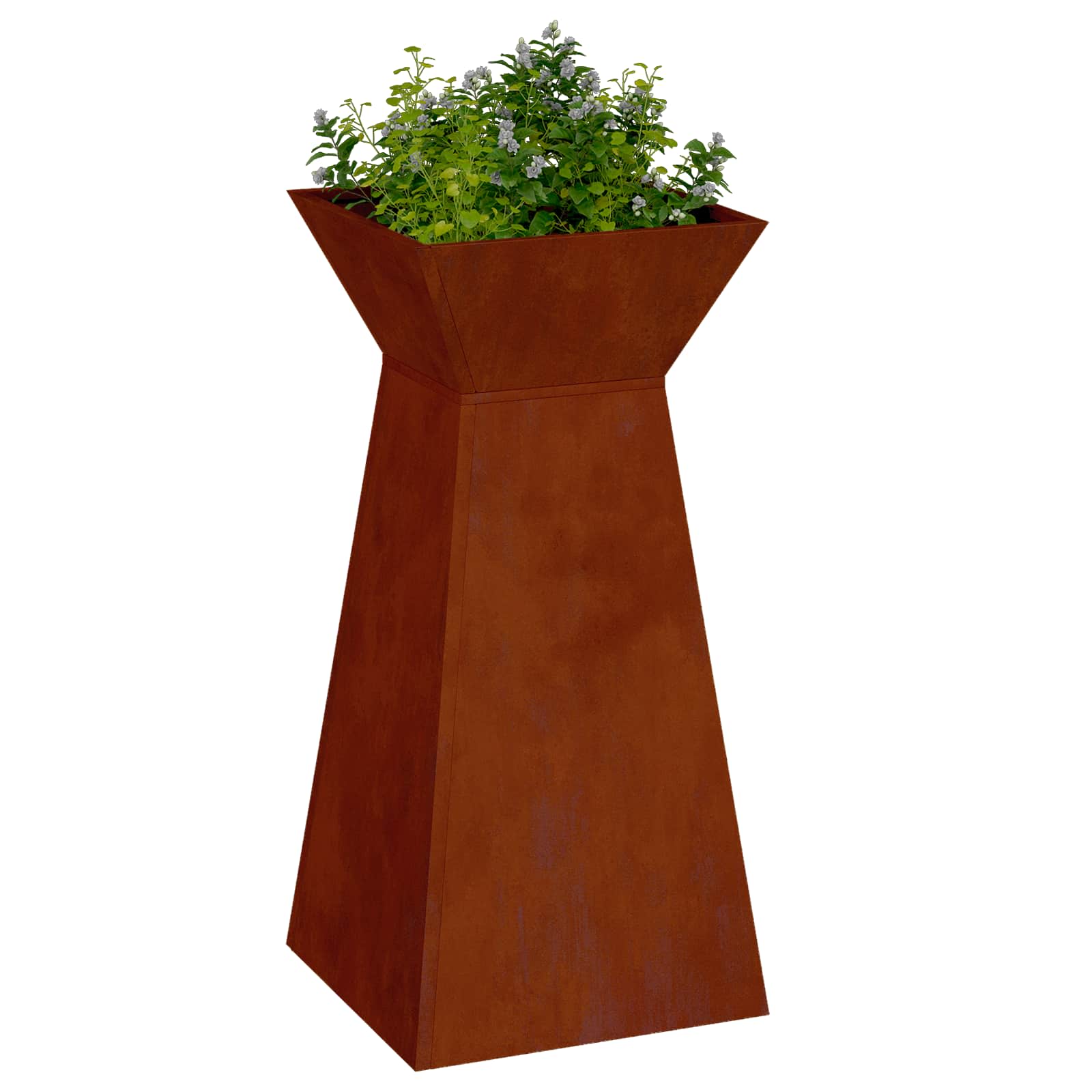 vidaXL Pillar Planter 2 pcs Rusty 35 x 35 x 73 cm Weathering Steel 3
