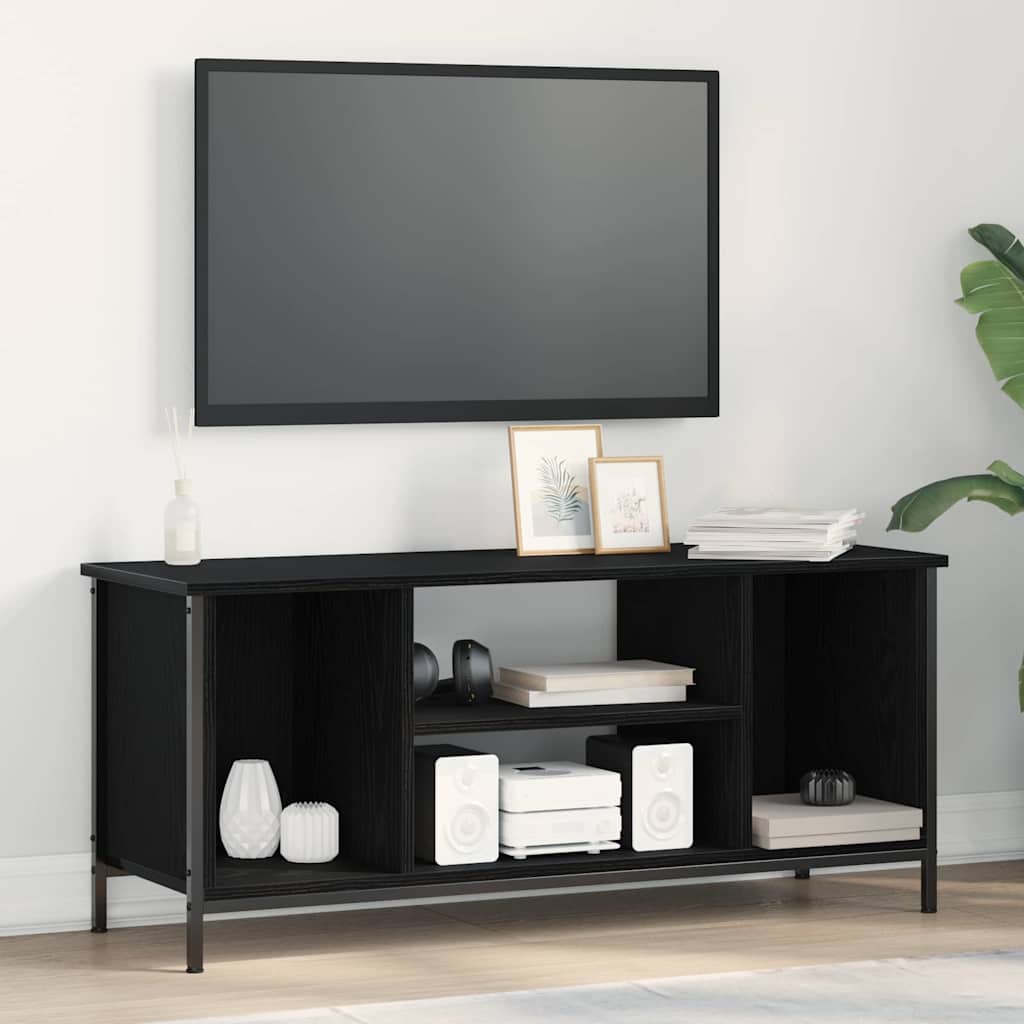 vidaXL TV Cabinet 102 x 35 x 45 cm Black Oak Engineered Wood 1