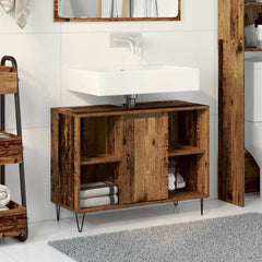 vidaXL Bathroom Cabinet Old Wood 80 x 33 x 60 cm Engineered Wood 1