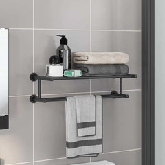 vidaXL Towel Rack Black 61 x 23 x 17 cm Stainless steel 1
