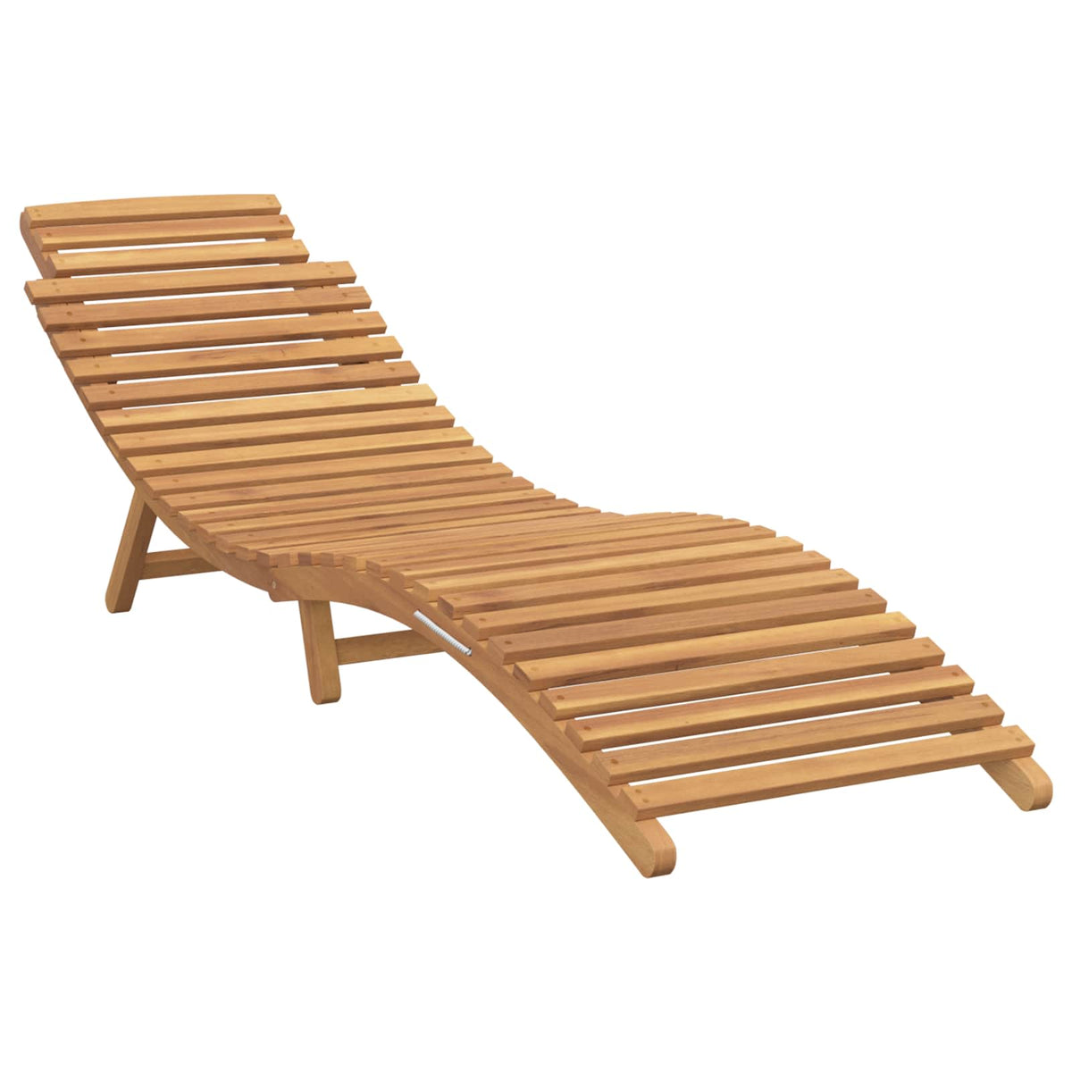 Sun Lounger Solid Teak Wood Brown Width 185.5 cm 1x sunlounger