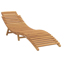 Sun Lounger Solid Teak Wood Brown Width 185.5 cm 1x sunlounger