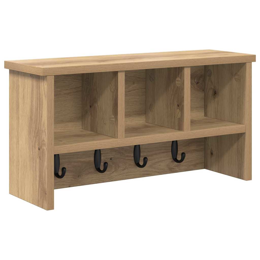 vidaXL Wall-Mounted Coat Rack Artisan Oak 50 x 16 x 26 cm 2
