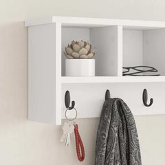 vidaXL Wall-Mounted Coat Rack Wall-Mounted White 75 x 16 x 26 cm 4