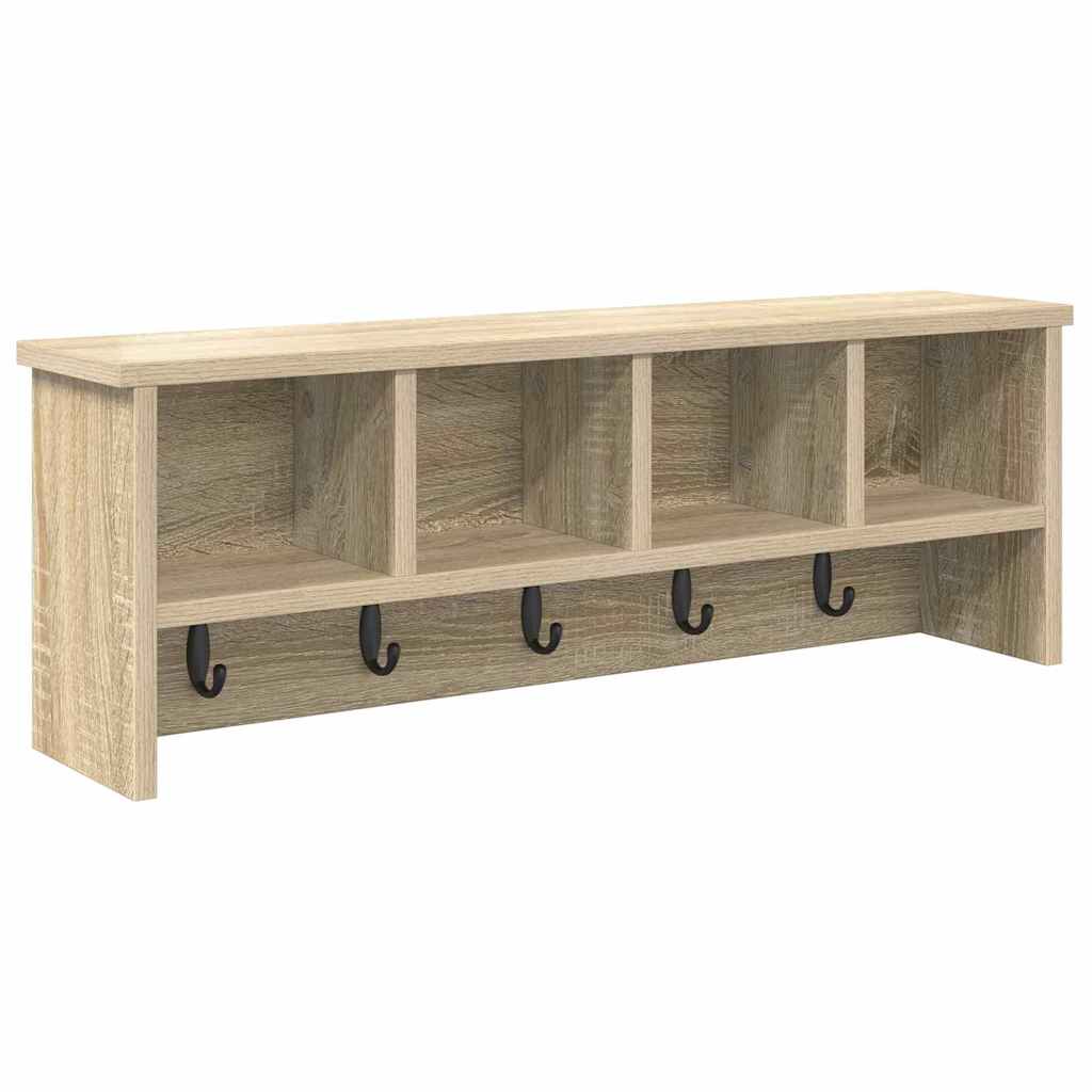 vidaXL Wall-Mounted Coat Rack Wall-Mounted Sonoma Oak 75 x 16 x 26 cm 2