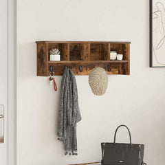 vidaXL Wall-Mounted Coat Rack Wall-Mounted Smoked Oak 75 x 16 x 26 cm 1