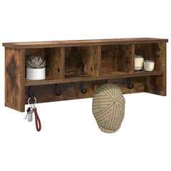 vidaXL Wall-Mounted Coat Rack Wall-Mounted Smoked Oak 75 x 16 x 26 cm 3